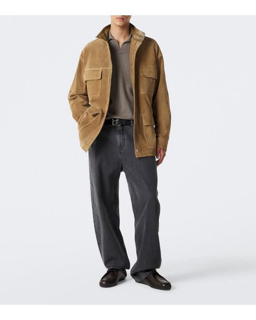 Arma Brown Doran Belted Suede Jacket for men