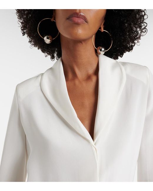 Roland Mouret White Silk Satin Bodysuit