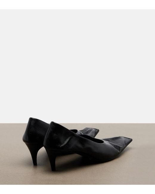 Khaite Black Marlene Leather Pumps