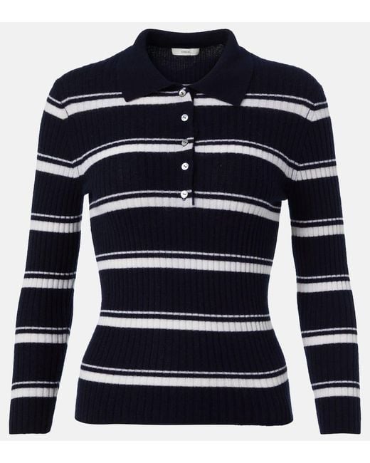 Vince Blue Polopullover Aus Kaschmir Und Seide