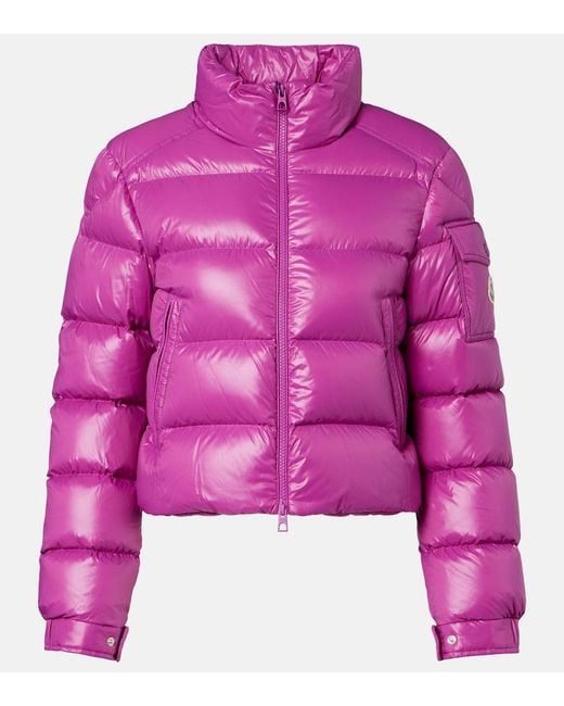 Moncler Purple Petra Cropped Down Jacket