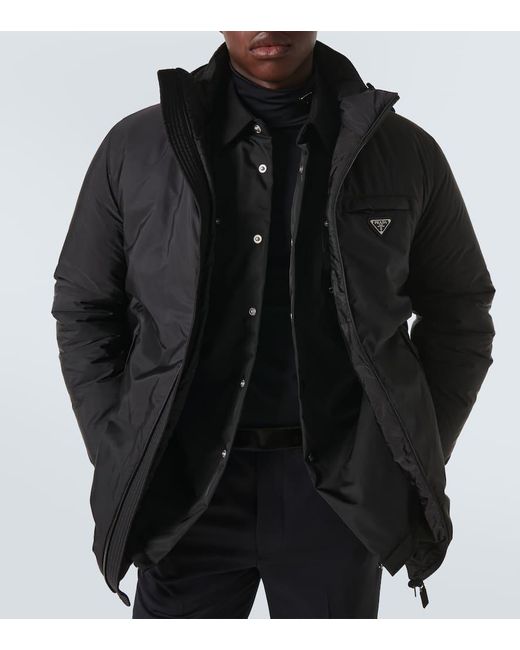 Abrigo Acolchado De Re-Nylon Prada de hombre de color Black