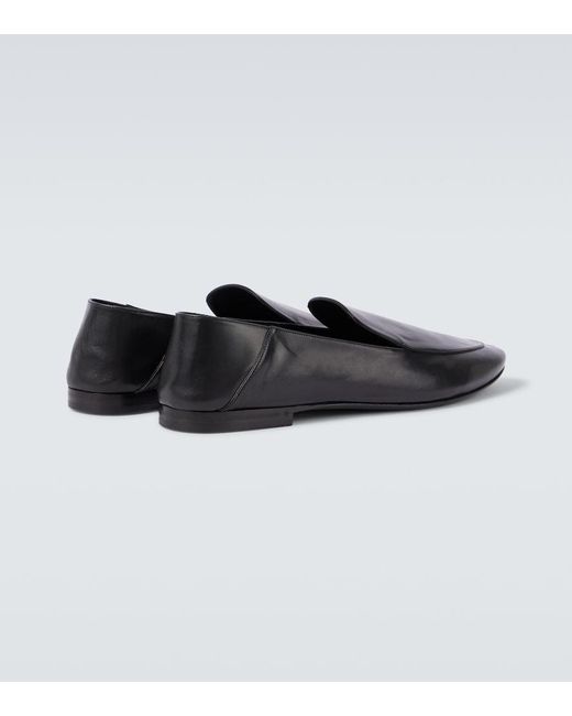 Saint Laurent Black Alain Leather Slippers for men