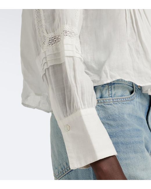 Veronica Beard White Sawyer Ramie Blouse