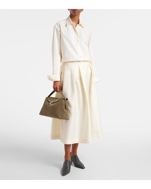 Totême  Natural Tote Bag T-Lock Aus Veloursleder