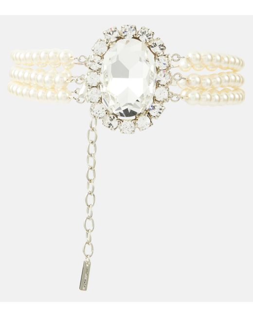 Jennifer Behr White Gretna Crystal And Faux Pearl Necklace