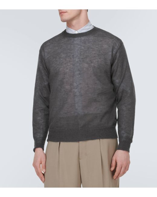 Auralee Gray Mohair-blend Sweater for men