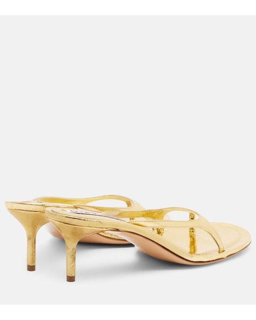 Acne Metallic Leather Thong Sandals
