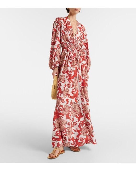 LaDoubleJ Red Camerino Silk Crepe De Chine Maxi Dress