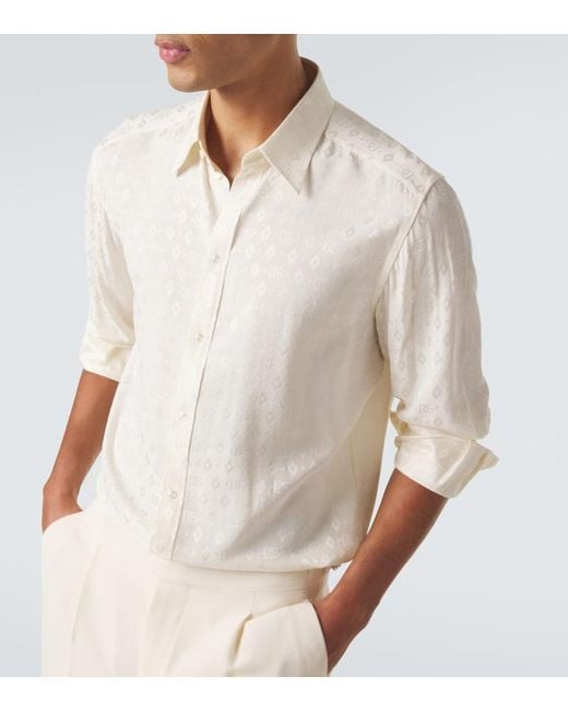 Dolce & Gabbana White Dg Silk Shirt for men