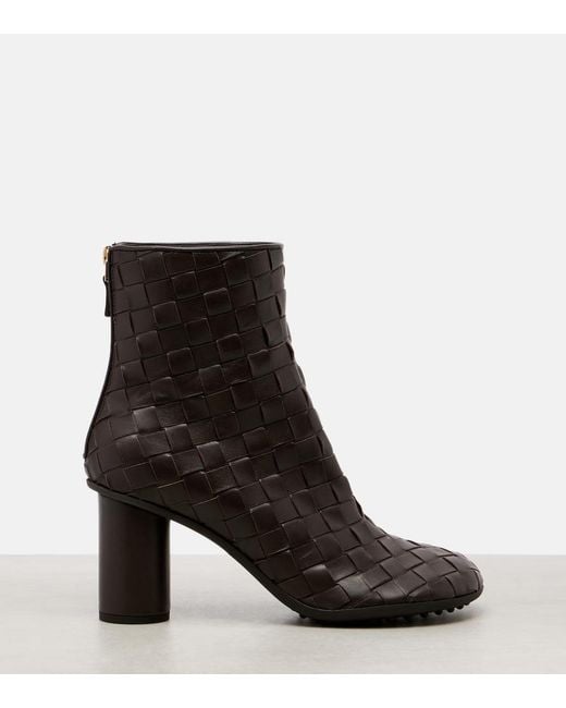 Bottega Veneta Black Atomic 75 Intrecciato Leather Ankle Boots