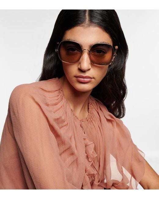 Chloé Multicolor Aly Oversized Sunglasses