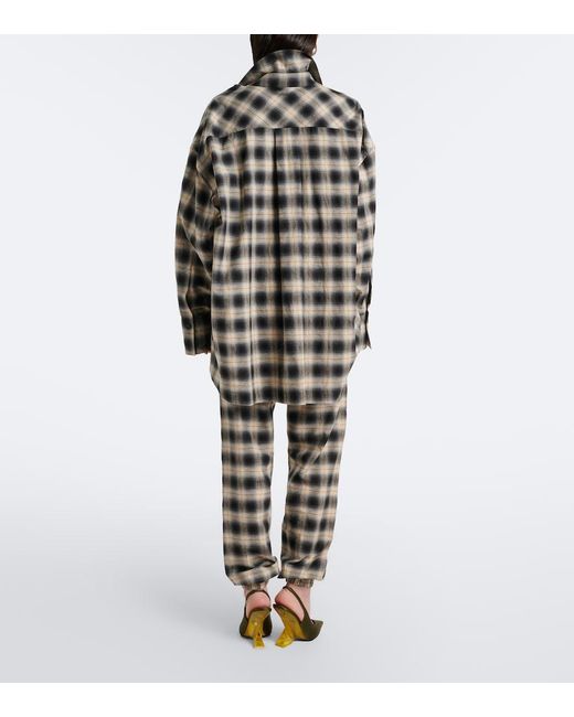 The Attico Gray Checked Cotton Sweatpants