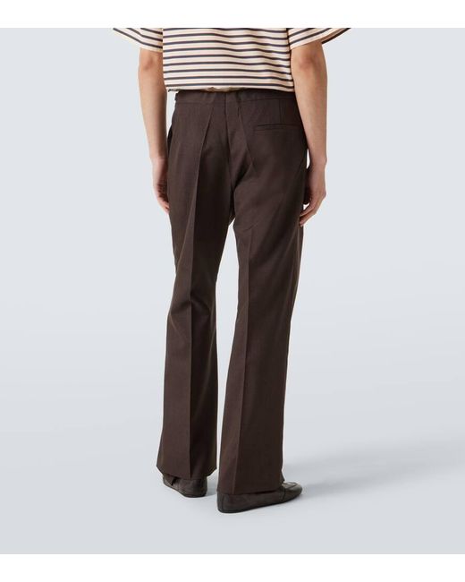 Prada Weite Hose Aus Mohair Und Seide in Brown für Herren