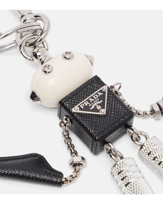 Prada White Leather Bag Charm