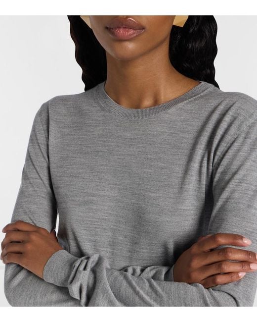 Saint Laurent Gray Pullover Aus Wolle