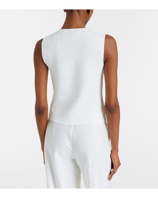 Max Mara White Knitted Crepe Vest
