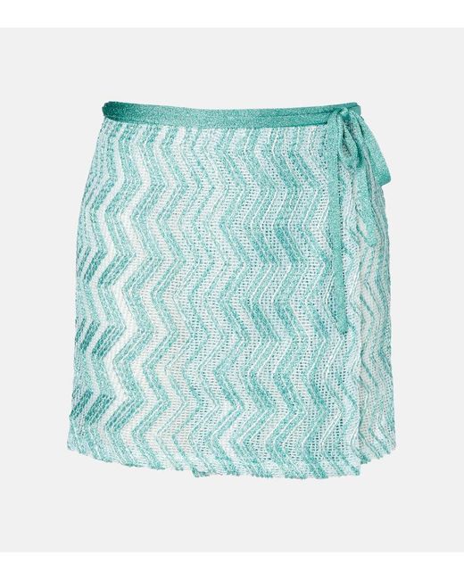 Missoni Blue Zigzag Wrap Skirt