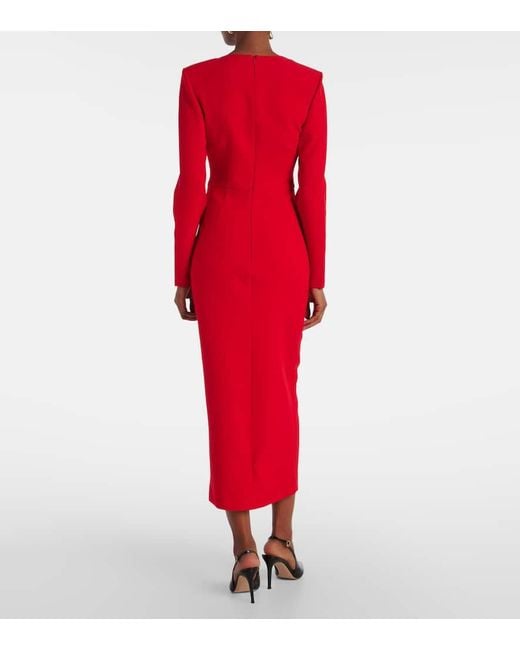 Roland Mouret Red Midikleid Aus Crepe