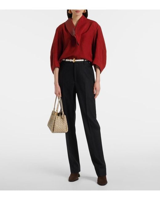 Bottega Veneta Natural Parachute Small Intrecciato Leather Tote Bag