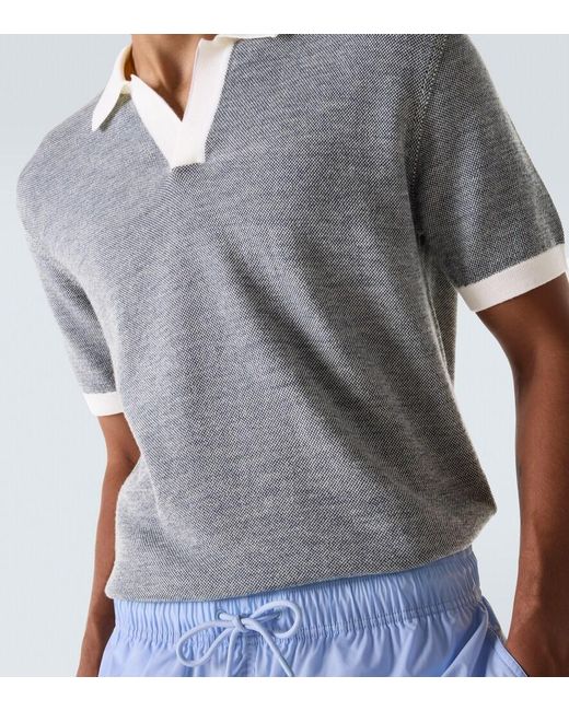 Orlebar Brown Gray Horton Wool And Cotton Polo Shirt for men