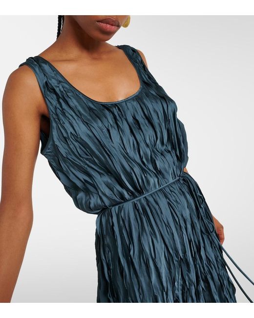 Vince Blue Crushed Bias Tank Dress