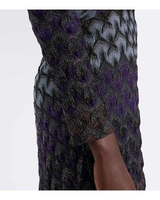 Missoni Blue Knitted Lame Gown