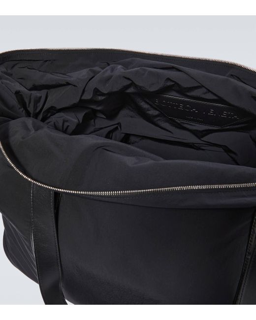 Bottega Veneta Black Leather-trimmed Duffle Bags for men