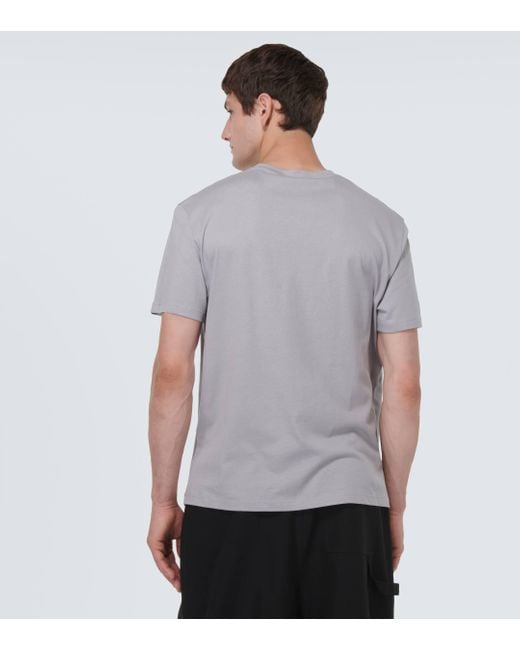 Loewe White Logo-embroidered Cotton T-shirt for men