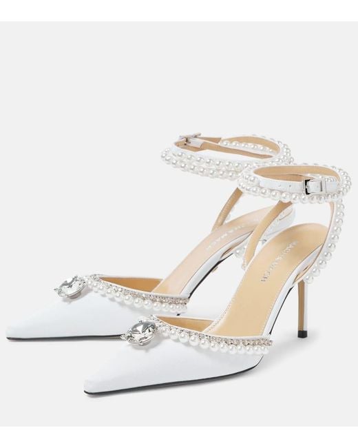 Mach & Mach Metallic Diamond Of Elizabeth Satin Pumps