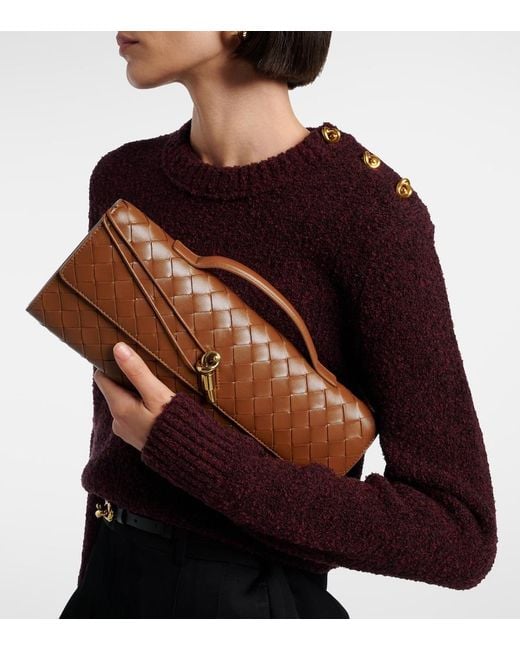 Bottega Veneta Brown Intrecciato Leather Clutch