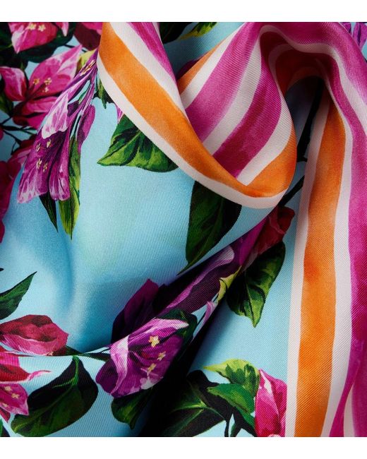 Dolce & Gabbana White Floral Scarf