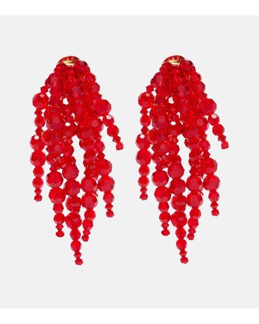 Simone Rocha Red Beaded Drop Earrings