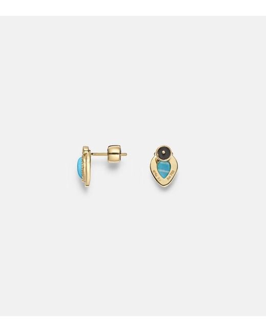 Ileana Makri Blue Tiara 18Kt Drop Earrings With Diamonds And