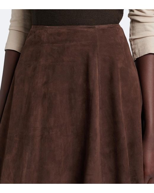 Arma Brown Eleni Suede Midi Skirt