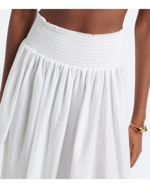 Montce White Millie Cotton Poplin Maxi Skirt