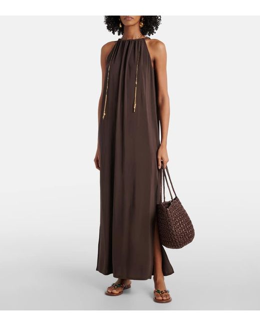 Abito Lungo Diego Con Scollo All'Americana di Max Mara in Brown