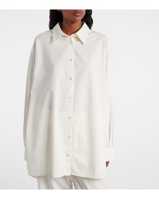 The Row White Luka Cotton And Cashmere Shirt