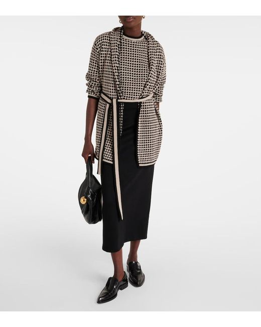 Max Mara Black Max Mara Fleres Patterned Cotton Sweater Vest