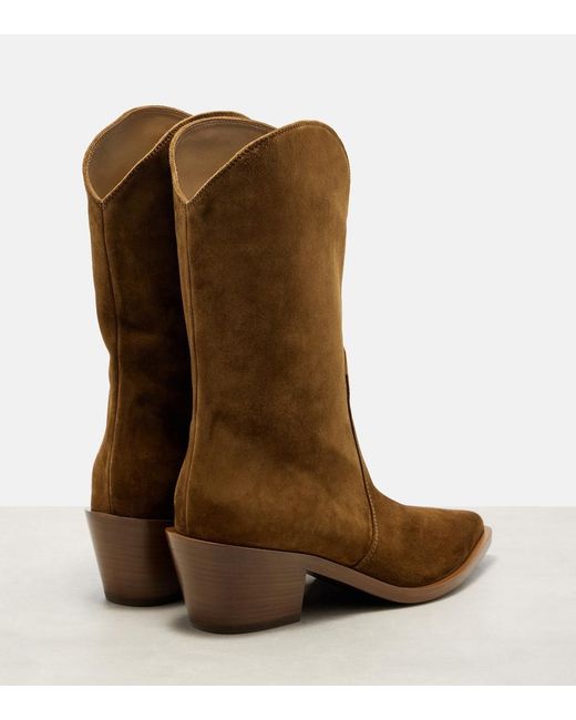 Gianvito Rossi Brown Western 45 Suede Booties