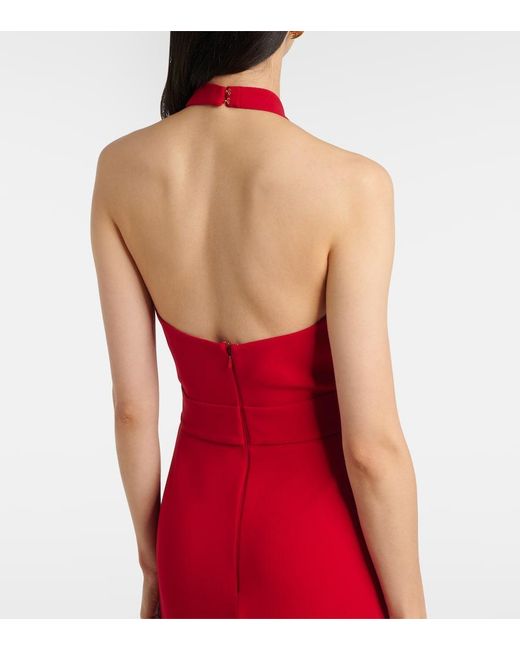 Elie Saab Red Draped Halterneck Gown