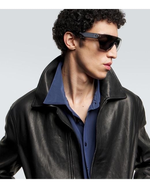 Fendi Gray Ff Squared Shield Sunglasses for men