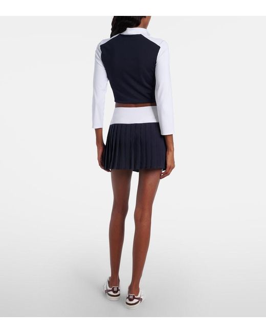 Miu Miu Blue X New Balance Pleated Jersey Miniskirt