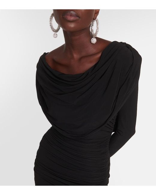 GIUSEPPE DI MORABITO Black Ruched Gown