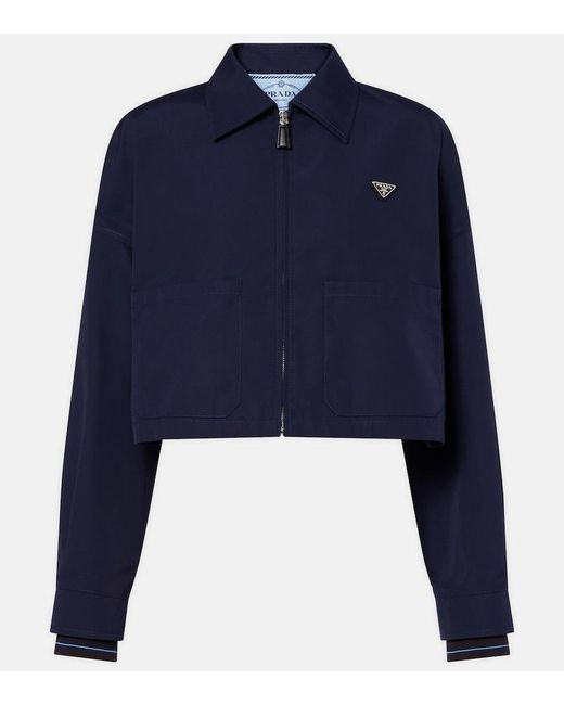 Prada Blue Poplin Blouson Jacket