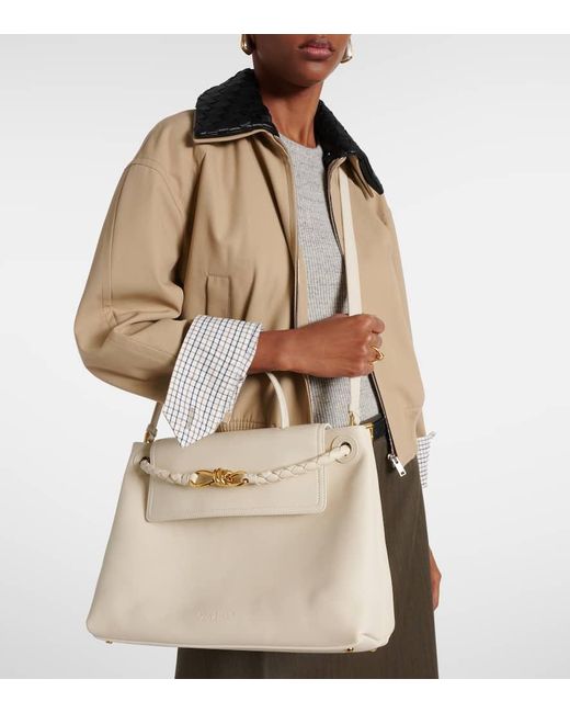 Bottega Veneta Natural Tote Bag Ciao Ciao Medium Aus Leder