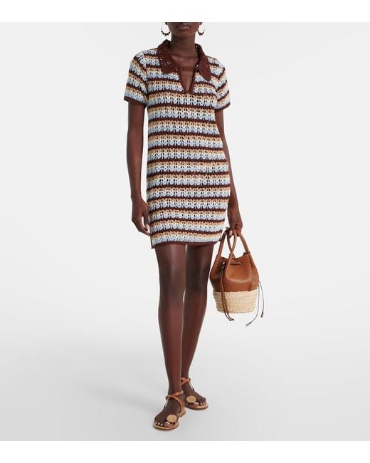 Anna Kosturova Brown Crochet Cotton Polo Dress