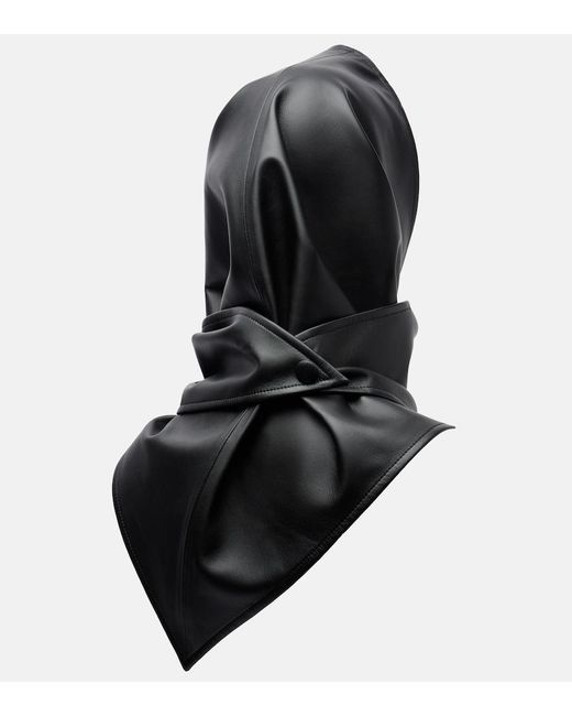 Nour Hammour Black Leather Hood