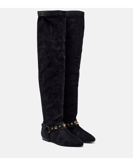 Isabel Marant Black Selize Suede Over-The-Knee Boots
