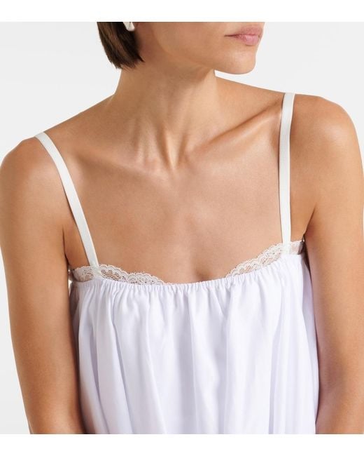 Staud White Cecily Cotton Poplin Minidress